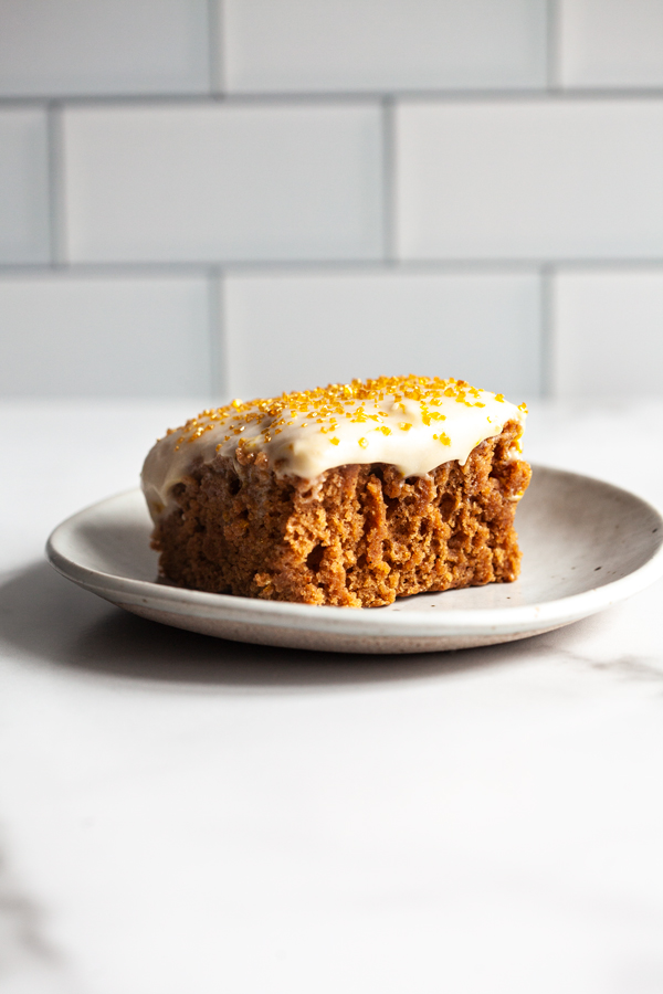 Cinnamon Spice Sheet Cake with Cream Cheese Frosting | The Full Helping