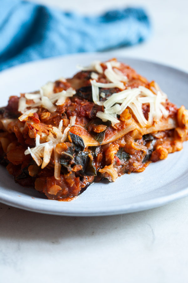 Wholesome Vegan Lentil, Mushroom & Kale Lasagna | The Full Helping