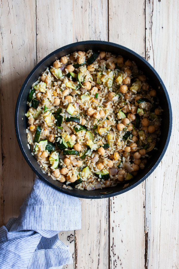 Lemon Dill Zucchini & Chickpea Rice | The Full Helping