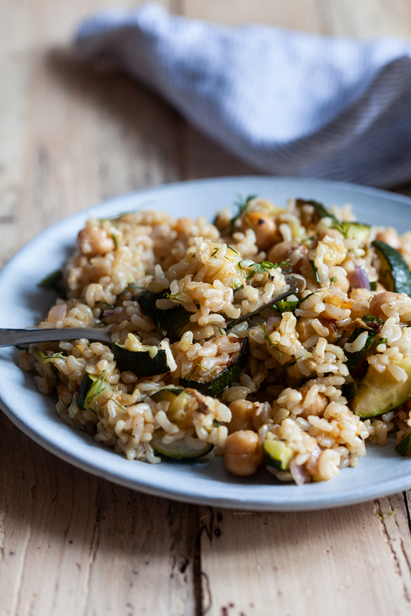 Lemon Dill Zucchini & Chickpea Rice | The Full Helping