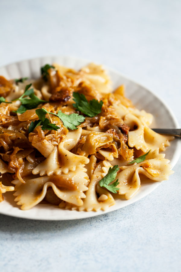 Caramelized Cabbage & Onion Pasta | The Full Helping