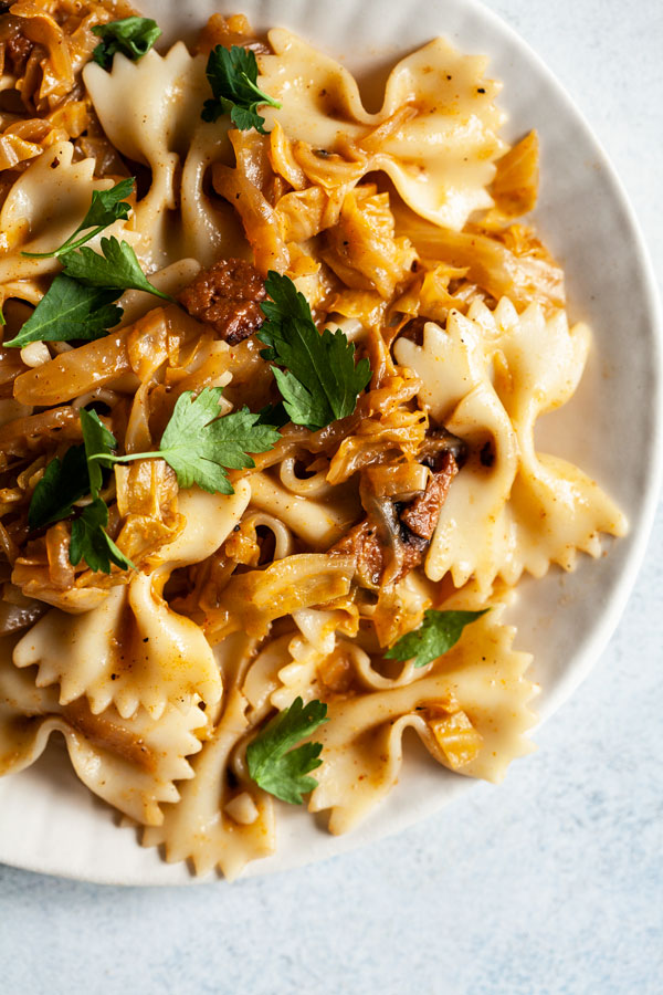 Caramelized Cabbage & Onion Pasta | The Full Helping