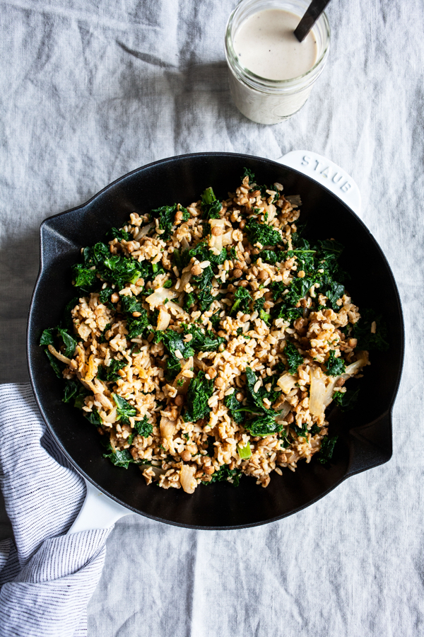 Cumin Spiced Lentils and Rice with Everyday Lemon Tahini Dressing | The Full Helping