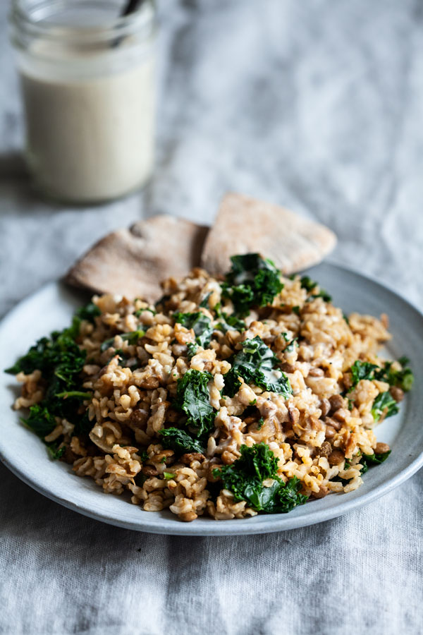 Cumin Spiced Lentils and Rice with Everyday Lemon Tahini Dressing | The Full Helping