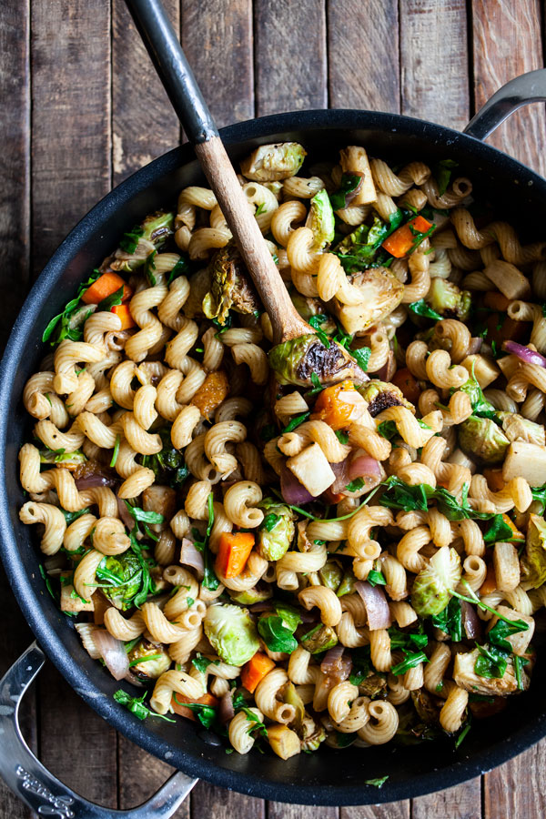 Favorite Winter Balsamic Roasted Vegetable Pasta | The Full Helping