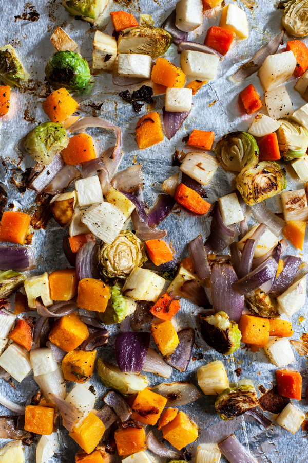 Favorite Winter Balsamic Roasted Vegetable Pasta | The Full Helping