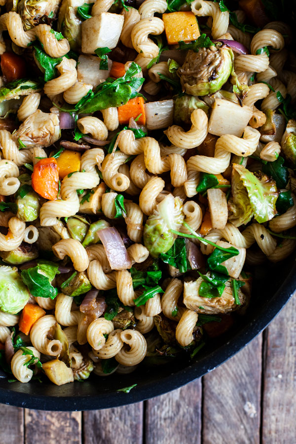 Favorite Winter Balsamic Roasted Vegetable Pasta | The Full Helping