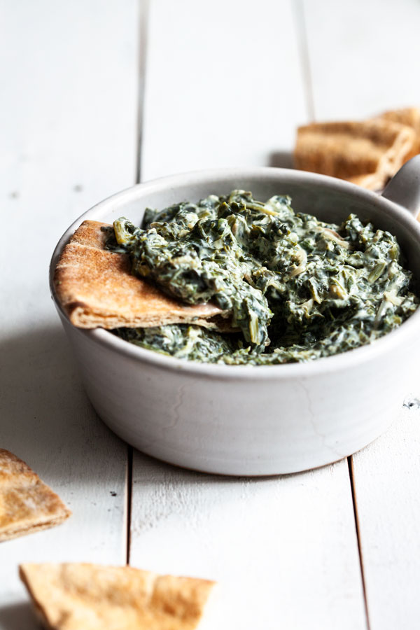 Simple Vegan Creamed Spinach | The Full Helping