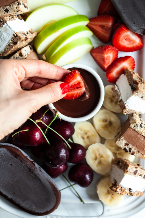 Vegan Chocolate Fondue Dessert Party Platter | The Full Helping