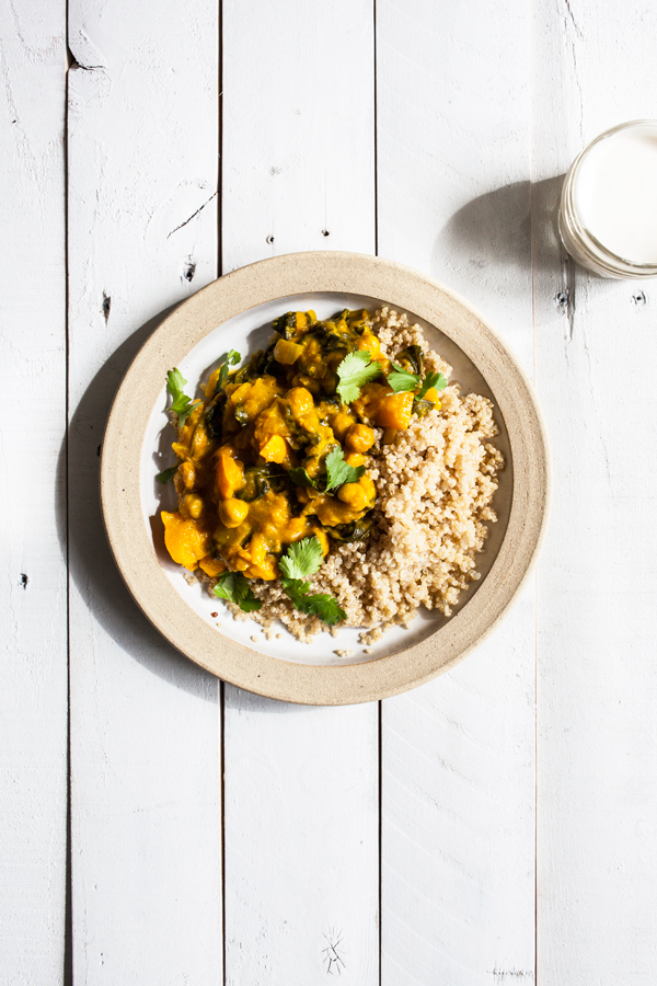 Curried Delicata Squash & Chickpeas | The Full Helping