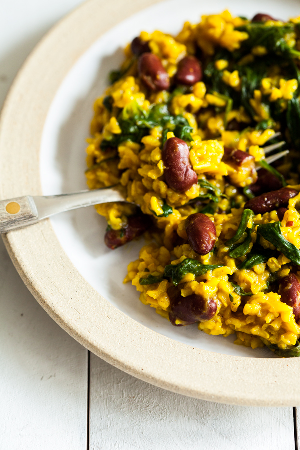 One Pot Turmeric Rice, Beans & Greens | The Full Helping