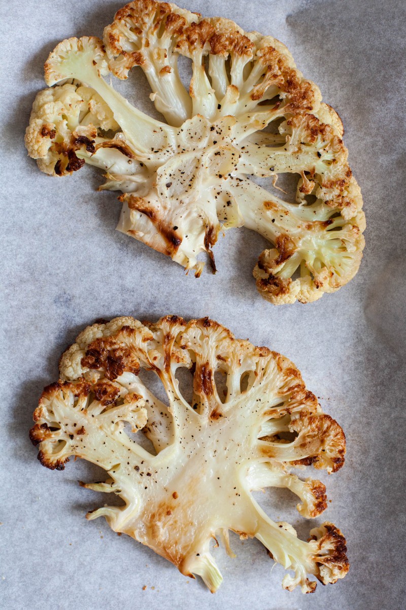 Cauliflower Steaks with Citrus Scented Rice and Creamy Orange Juice Turmeric Sauce | The Full Helping