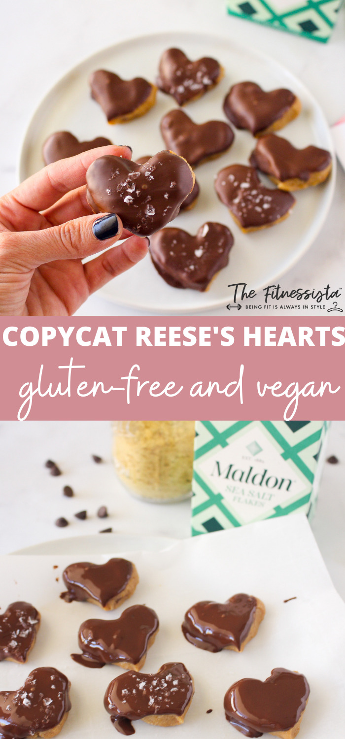 Homemade Copycat Reese's Hearts (gluten-free and vegan)